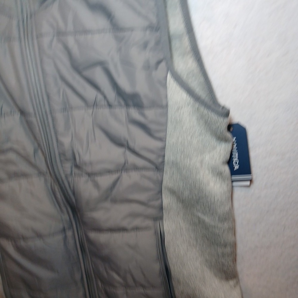 Nautica Women's Puffer Fleece Vest Gray Wind Water Resistant Size Small - Picture 6 of 14